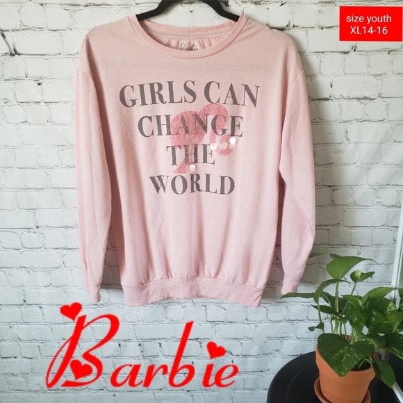 Barbie Sweaters - Barbie Girls Can Change The World Crewneck Youth
